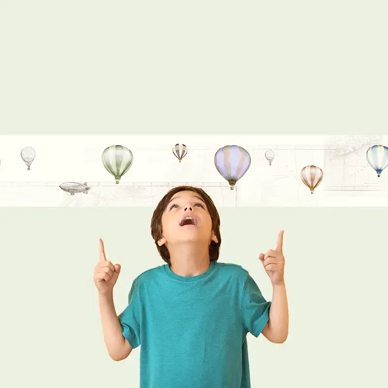 בורדר כדורים פורחים וינטג' מודבק על קיר