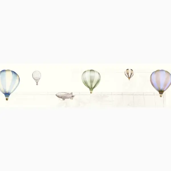 בורדר כדורים פורחים וינטג' על רקע שמנת, מקטע שני