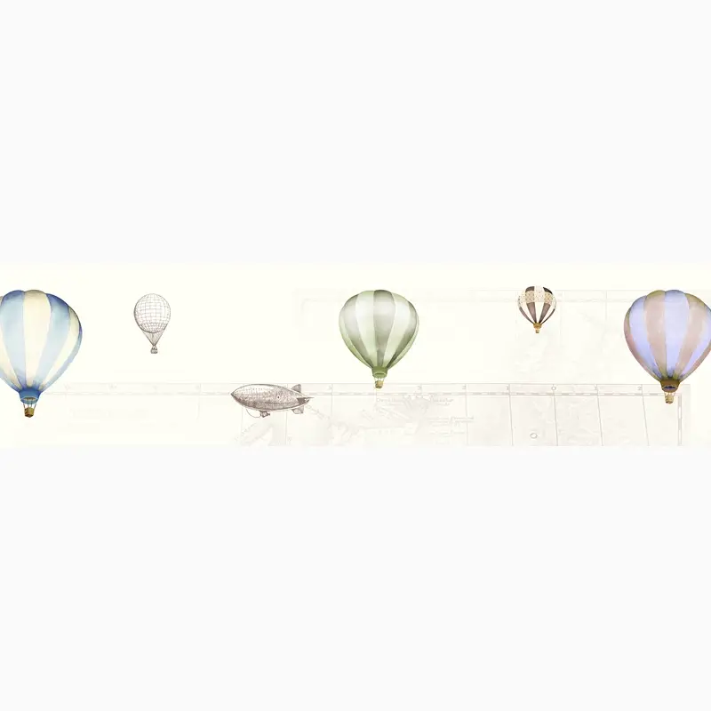 בורדר כדורים פורחים וינטג' על רקע שמנת, מקטע שני