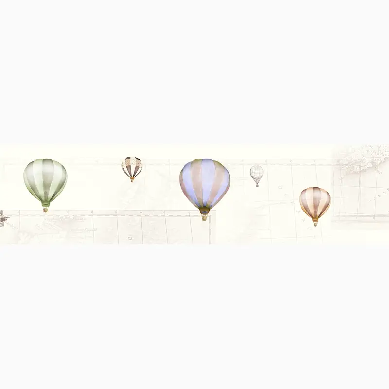 בורדר כדורים פורחים וינטג' על רקע שמנת, מקטע ראשון