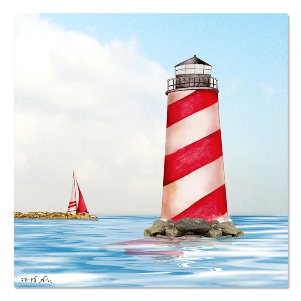 תמונת קנבס מגדלור אדום לבן